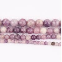 Mischedelstein Perlen, Natürlicher Lepidolith, rund, poliert, DIY & verschiedene Größen vorhanden, verkauft per ca. 37 cm Strang