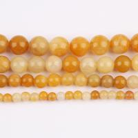 Aventurin perle, Žuta aventurin, Krug, uglađen, možete DIY & različite veličine za izbor, Prodano Per Približno 37 cm Strand