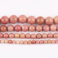 Rhodonit Perlen, rund, DIY & verschiedene Größen vorhanden, verkauft per ca. 37 cm Strang