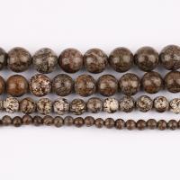 Natural Snowflake Obsidian Beads, Round, polished, DIY & different size for choice, coffee color, Sold Per Approx 37 cm Strand