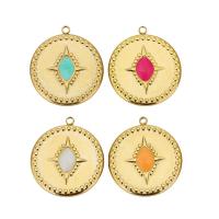 Stainless Steel Pendants, 304 Stainless Steel, Vacuum Ion Plating, fashion jewelry & for woman & enamel, more colors for choice, nickel, lead & cadmium free, 22.50x21mm, Hole:Approx 1.6mm, 5PCs/Bag, Sold By Bag