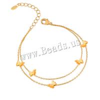 Fashion Jewelry Anklet, Titanium Steel, with 5cm extender chain, Vacuum Ion Plating, Double Layer & different styles for choice & for woman & enamel & with rhinestone, more colors for choice, Length:Approx 20 cm, Sold By PC