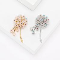 Zinc Alloy Brooches with Resin Dandelion plated fashion jewelry & for woman & with rhinestone nickel lead & cadmium free Sold By PC
