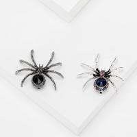 Tibetan Style Brooches, Spider, plated, fashion jewelry & for man & with rhinestone, more colors for choice, nickel, lead & cadmium free, 47x41mm, Sold By PC
