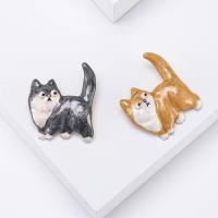 Tibetan Style Brooches, Dog, gold color plated, fashion jewelry & for woman & enamel, more colors for choice, nickel, lead & cadmium free, 35x35mm, Sold By PC