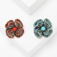 Zinc Alloy Brooches with Acrylic Flower gold color plated fashion jewelry & for woman nickel lead & cadmium free Sold By PC
