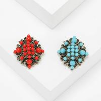 Tibetan Style Brooches, with Acrylic, gold color plated, vintage & fashion jewelry & Bohemian style & for woman, more colors for choice, nickel, lead & cadmium free, 34x39mm, Sold By PC