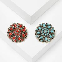 Zinc Alloy Brooches with Acrylic Flower gold color plated vintage & fashion jewelry & Bohemian style & for woman nickel lead & cadmium free Sold By PC