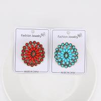 Zinc Alloy Brooches with Acrylic Round gold color plated vintage & fashion jewelry & Bohemian style & for woman nickel lead & cadmium free Sold By PC