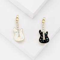 Tibetan Style Brooches, Guitar, gold color plated, vintage & fashion jewelry & for woman & enamel, more colors for choice, nickel, lead & cadmium free, 44x44mm, Sold By PC