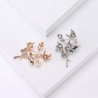 Zinc Alloy Brooches with Plastic Pearl plated fashion jewelry & for woman & with rhinestone nickel lead & cadmium free Sold By PC