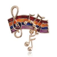 Tibetan Style Brooches, gold color plated, fashion jewelry & for woman & enamel, mixed colors, nickel, lead & cadmium free, 34x39mm, Sold By PC