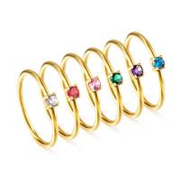 Rhinestone-Edelstahl -Finger-Ring, 304 Edelstahl, verschiedene Größen vorhanden & für Frau & mit Strass, goldfarben, verkauft von PC