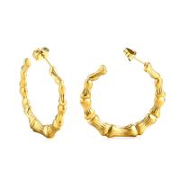 Boucle d'oreille de gaujon en acier inoxydable, Acier inoxydable 304, bijoux de mode & pour femme, doré, 30x34.80mm, Vendu par paire