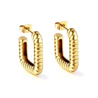 Edelstahl Ohrringe, 304 Edelstahl, Modeschmuck & verschiedene Stile für Wahl & für Frau, goldfarben, verkauft von Tasche