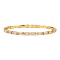 Brass Bracelet & Bangle plated micro pave cubic zirconia & for woman nickel lead & cadmium free 3mm Length 18 cm Sold By PC