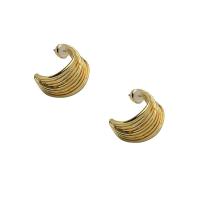 Brass Stud Earring, Letter C, gold color plated, for woman, nickel, lead & cadmium free, 20mm, Sold By Pair