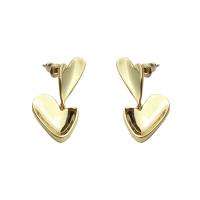 Brass Drop Earring, Heart, plated, for woman, more colors for choice, nickel, lead & cadmium free, 30mm, Sold By Pair