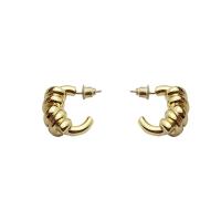 Brass Stud Earring, Letter C, plated, for woman, more colors for choice, nickel, lead & cadmium free, 20mm, Sold By Pair