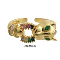 Cubic Zirconia Micro Pave Brass Ring gold color plated Adjustable & fashion jewelry & micro pave cubic zirconia mixed colors nickel lead & cadmium free Sold By PC