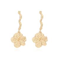 Zinc Alloy Drop Earrings Flower plated fashion jewelry nickel lead & cadmium free Sold By Pair