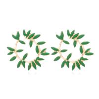 Zinc Alloy Stud Earring Branch plated fashion jewelry & enamel nickel lead & cadmium free Sold By Pair