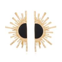 Tibetan Style Stud Earring, Sun, plated, fashion jewelry & enamel, more colors for choice, nickel, lead & cadmium free, 36x62mm, Sold By Pair