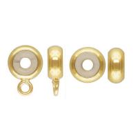 Bijoux en or remplie, Doublé or, avec silicone, rondelle, 14K rempli d’or, DIY & styles différents pour le choix, Vendu par PC
