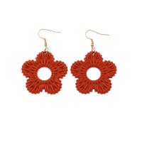 Resin Earring with Zinc Alloy Flower fashion jewelry & for woman Sold By Pair