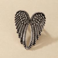 Zinc Alloy Finger Ring silver color plated fashion jewelry & for woman & blacken silver color 18mm Sold By PC