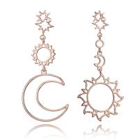 Asymmetric Earrings Zinc Alloy rose gold color plated fashion jewelry & for woman rose gold color Sold By Pair