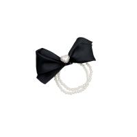 Wire Bun Bow, Klud, med Elastiktråd & Plastic Pearl & Zinc Alloy & Akryl, mode smykker & for kvinde, flere farver til valg, 83x50mm, Solgt af PC