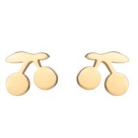 Stainless Steel Stud Earrings 304 Stainless Steel Cherry Vacuum Ion Plating fashion jewelry & for woman Sold By Pair