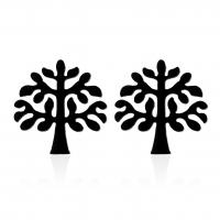 Stainless Steel Stud Earrings, 304 Stainless Steel, Tree, Vacuum Ion Plating, fashion jewelry & for woman, more colors for choice, 10x10mm, Sold By Pair
