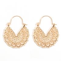 Boucles d'oreilles en alliage de zinc, Placage de couleur d'or, bijoux de mode & pour femme, doré, 45x35mm, Vendu par paire