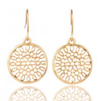 Tibetan Style Drop Earrings, gold color plated, fashion jewelry & for woman, golden, 35x20mm, Sold By Pair
