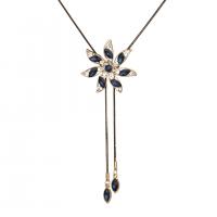 Zinklegierung Schmuck Halskette, mit Kristall, plattiert, Modeschmuck & für Frau & mit Strass, zwei verschiedenfarbige, 43x43mm, Länge:90 cm, verkauft von PC