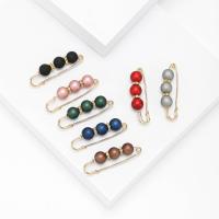 Tibetan Style Collar Brooch, with Plastic Pearl, Round, gold color plated, 7 pieces & fashion jewelry & for woman, mixed colors, nickel, lead & cadmium free, 16x57mm, 7PCs/Set, Sold By Set