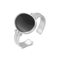 Stainless Steel Finger Ring 316L Stainless Steel Oval Vacuum Ion Plating Adjustable & fashion jewelry & for woman & enamel inner ~21mm Sold By PC