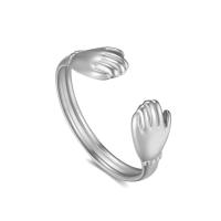 Vinger Ring in edelstaal, 316L roestvrij staal, Hand, Verstelbare & mode sieraden & voor vrouw, meer kleuren voor de keuze, inner diameter:17~21mm, Verkocht door PC