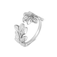 Stainless Steel Finger Ring 316L Stainless Steel Leaf Vacuum Ion Plating Adjustable & fashion jewelry & for woman inner ~21mm Sold By PC