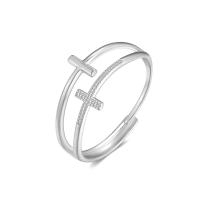 Stainless Steel Finger Ring, 316L Stainless Steel, Cross, Vacuum Ion Plating, Adjustable & fashion jewelry & for woman, more colors for choice, inner diameter:17~21mm, Sold By PC
