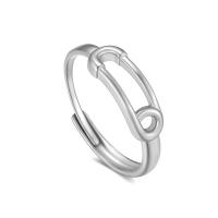 Stainless Steel Finger Ring, 316L Stainless Steel, Safety Pin, Vacuum Ion Plating, Adjustable & fashion jewelry & for woman & hollow, more colors for choice, inner diameter:17~21mm, Sold By PC