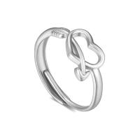 Ring Finger ze stali nierdzewnej, Stal nierdzewna 316L, Serce, Regulowane & biżuteria moda & dla kobiety & pusty, dostępnych więcej kolorów, inner diameter:17~21mm, sprzedane przez PC