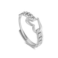 Rozsdamentes acél Finger Ring, 316L rozsdamentes acél, Szív, Állítható & divat ékszerek & a nő & üreges, több színt a választás, inner diameter:17~21mm, Által értékesített PC