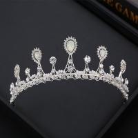 Bridal Tiaras, Tibetan Style, plated, fashion jewelry & for woman & with rhinestone, white, nickel, lead & cadmium free, Inner Diameter:Approx 140mm, Length:29 cm, Sold By PC