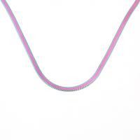 Edelstahl Schmuck Halskette, 304 Edelstahl, plattiert, Modeschmuck & für Frau, farbenfroh, 4mm, Länge ca. 15.35 ZollInch, verkauft von PC