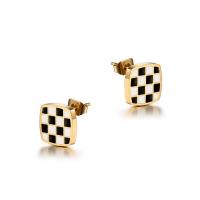 Titanium Steel  Earring, Vacuum Ion Plating, fashion jewelry & for woman, 13.70x10.30mm, Sold By PC
