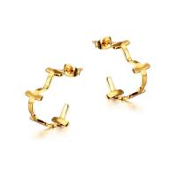Titanium Steel  Earring, Vacuum Ion Plating, fashion jewelry & for woman, golden, 20.10x7.60mm, Sold By PC