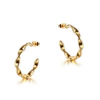 Titanium Steel  Earring, Vacuum Ion Plating, fashion jewelry & for woman, golden, 30.10x3.50mm, Sold By PC